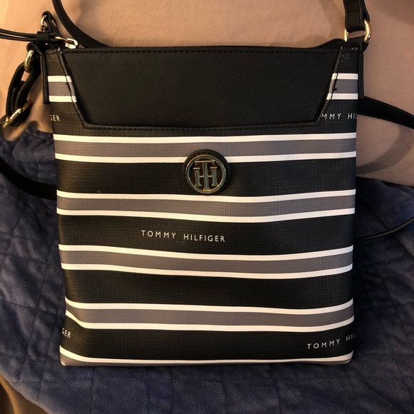 tommy hilfiger striped crossbody bag